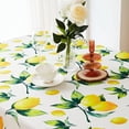thumbnail image 5 of Lemon Tablecloth Spring Summer Yellow Lemon Leaf Tablecloths, Waterproof Wrinkle Table Cover for Kitchen Dining Room Picnic Party Banquet, Outdoor Indoor Tablecloth, Rectangle 60 x 84 inch, 5 of 5