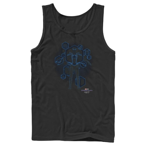 Men's Marvel Spider-Man: No Way Home Black Suit Blueprint  Tank Top Black Large