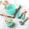 thumbnail image 2 of Measuring Cups and Spoons Set, Stainless Steel Handle, Reusable Food Grade Tools with Precise Scale Design for Accurate Measurement in Cooking & Baking, Set of 8 (Flat Bottom Design), 2 of 5