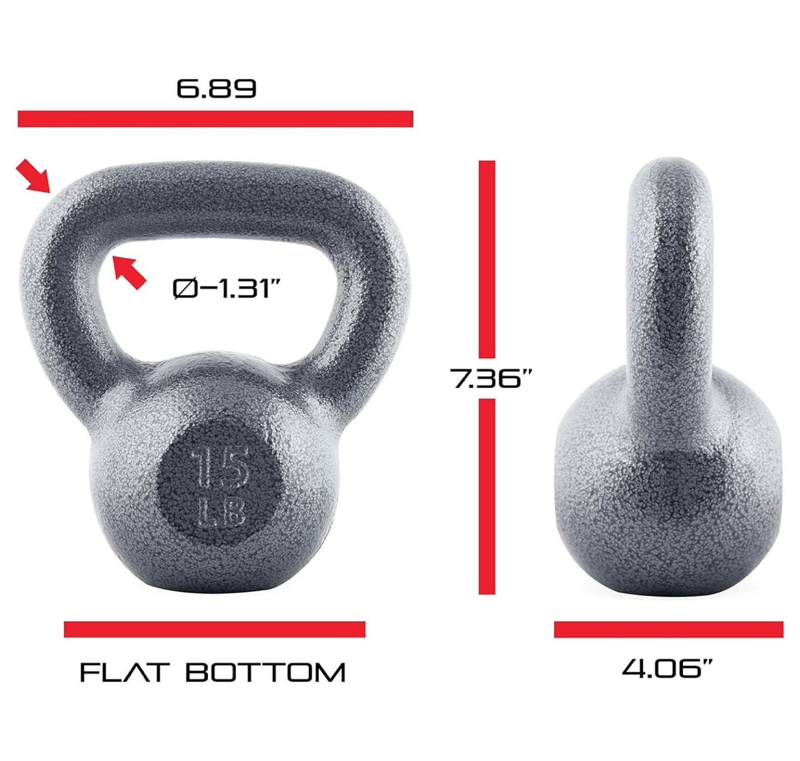 Hammerstone Painted Cast Iron Kettlebells, Home & Gym Equipment, Great for Strength Training, Full Body Workout & Crossfit Training, Color & Size Available in 10-80 Pounds
