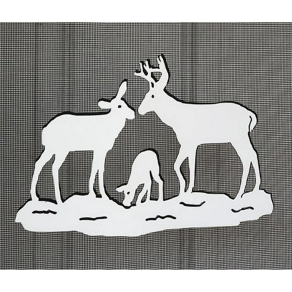 DCentral DEER FAMILY Flexible Screen Magnet: Double-Sided. Bright White-Easier to See Day & Night. Decorative. Helps to Stop Walking into Screens, Covers Small Tears in Screens Size L 6.3" x W 9.5 "