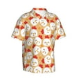 thumbnail image 3 of Xecao Cartoon Chicken print Hawaiian shirt - a stylish short-sleeve button-down for men, perfect for casual beach and tropical outings., 3 of 9