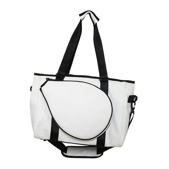 Bolsa de hombro para raqueta de bádminton, bolsa de bádminton, con bolsa portátil con cremallera para mujeres y hombres blanco