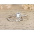 thumbnail image 5 of Superb 1.50 Carat Pear cut Man made diamond moissanite & Man made diamond moissanite Wedding Ring Set with 18k Gold Plating, 5 of 6