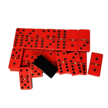 ADD A DASH OF LUCK TO YOUR GAME NIGHTS WITH PREMIUM DOUBLE SIX ACRYLIC DOMINOES SET IN LUCKY RED AND BLACK WITH SPINNERS | DOUBLE SIX WITH SPINNERS |