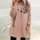 thumbnail image 1 of HongQid Fleece Sweatshirt for Women Winter Warm Sherpa Tunic Thermal Fleece Crew Neck Long Sleeve Pullover Loungewear with Pockets, 1 of 4