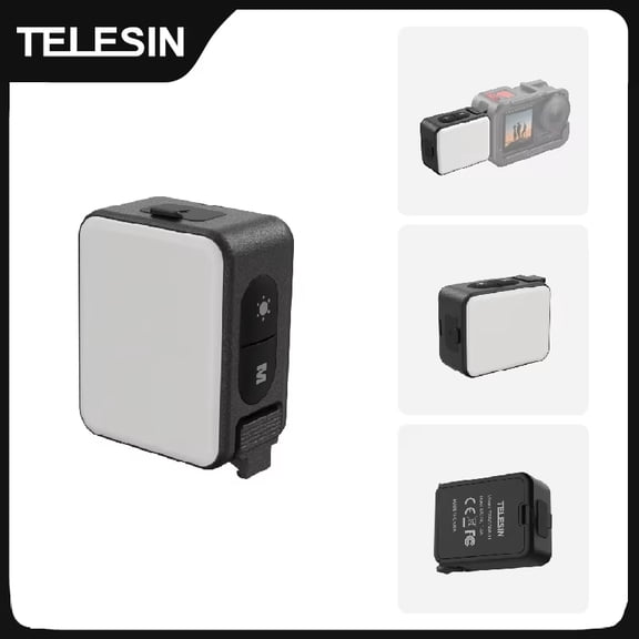 TELESIN Quick Release Mini Waterproof Selfie Fill Light, Compatible with DJI Osmo Action 2/3/4/5 Pro and Action Cameras