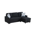thumbnail image 2 of Dubbin Black Flannelette 2-Piece Couch Living Room Sofabed, 2 of 6