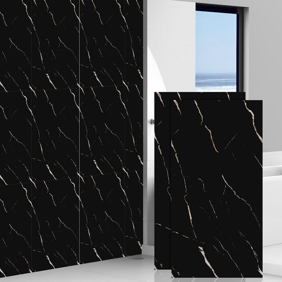 YEAHIBABY Easy Install Self Adhesive Marble Effect Wall Tile Stickers for Kitchen Bathroom