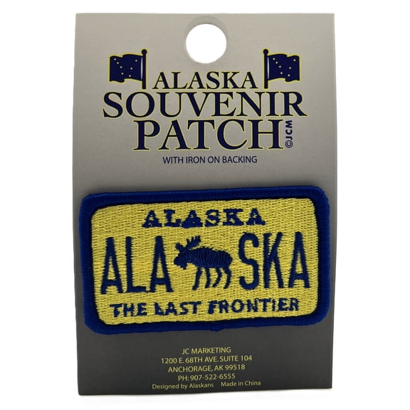 Alaskagift Alaska License Plate Moose Patch