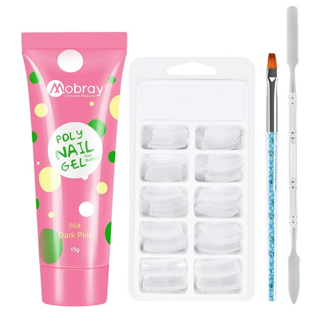 Kit de Gel Cristalino PTV125 para Extensión de Uñas, Incluye Moldes y Herramientas, Fácil de Aplicar, Ideal para Diseños Artísticos en Uñas Naturales o Artificiales, Uso Profesional o Personal.