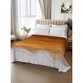 thumbnail image 3 of TwinSize Flat Sheet Only, Orange Ombre Stripes Soft Brushed Microfiber Bed Sheets, Farmhouse Retro Abstract Waves Art Hotel Quality Breathable Bedding Top Sheet, Easy Care, 66"x96", 3 of 9