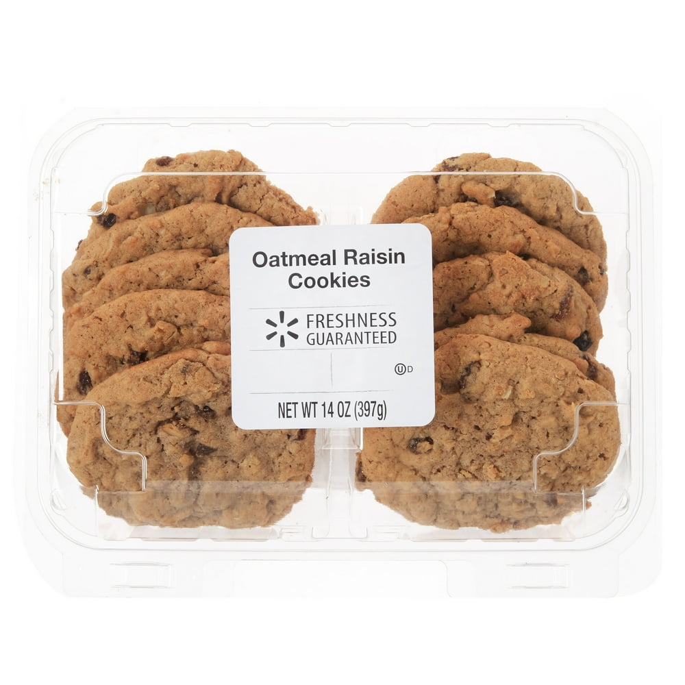 Freshness Guaranteed Oatmeal Raisin Cookies, 14 oz, 10 Count - Walmart ...