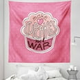 thumbnail image 1 of Funny Words Tapestry, Make Cupcakes Lettering on Yummy Pastry and Polka Dots, Fabric Wall Hanging Decor for Bedroom Living Room Dorm, 5 Sizes, Pink Dried Rose Peach, by Ambesonne, 1 of 1