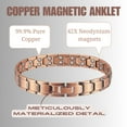 thumbnail image 2 of Wollet Copper Magnetic Ankle Bracelets Set for Men,Copper Anklet Ring Jewelry Gift, 2 of 8
