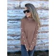 thumbnail image 5 of Women'S Oversized High Neck Chunky Pullover Cowl Neck Long Sleeve Winter Slouchy Loose Knit Sweaters Dark Brown XXXL, 5 of 8