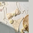 thumbnail image 5 of Conjunto de Bikini de cintura alta para mujer, traje de baño de dos piezas con realce cruzado, color marrón, 2024, 5 of 5