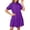 Purple, variant on Iyufng Women Casual Collared Puffed Sleeve Button Down Dresses for Summer
