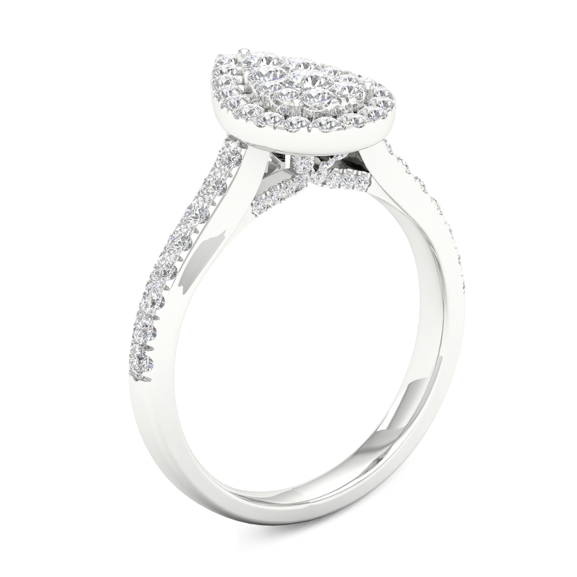 3/4 Carat T.W. Diamond Double Halo Engagement Ring in 10k White Gold
