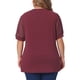 thumbnail image 3 of Blusas casuales de manga abullonada con puntos suizos en V para mujeres de tallas grandes Agnes Orinda 4X rojas, 3 of 6