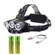 thumbnail image 1 of Xihbxyly Linterna Frontal para Exteriores, Recargable Por Usb, 5 Modos de Luz Led, Impermeable, Ángulo Ajustable, para Pesca, Senderismo, Ciclismo y Acampada, 3 Luces Blancas T6 y 2 Luces Azules/Blan, 1 of 2