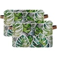 thumbnail image 2 of Watercolor Tropical Leaf Line Square Storage Basket Storage Bins Canvas Storage Organizer Closet Shelf Organizer for Home Office, 1 Pc, 2 of 7