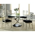 thumbnail image 5 of DeeHome Set of 2 Black Microfiber and Metal Side Chairs in Silver, 5 of 5