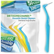 Orthomechanic Pack of 50 Reusable Dental Interdental Brushes Between Toothbrush Floss Picks, dental Cleaners, Standard Size