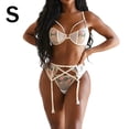 thumbnail image 1 of Conjunto de ropa interior de sujetador Lencería sexy para mujer Diseño de encaje Sujetador push-up erótico Kit de bragas de tanga de malla, S sidaley XX000123-01, 1 of 7