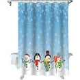 thumbnail image 2 of Christmas Shower Curtain Pine Tree Forest Shower Curtains for Bathroom Decor Snowflake Winter Misty Forest Green for Christmas Decoration Bath Curtains Sets with Hooks Waterproof 72" x 72", 2 of 6
