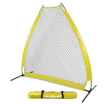 Powernet Portable Baseball Practice Net for Pitching and Hitting, Softball Pitching Net, Pop Up Batting Cage Net Coach Shield from Errant Throws, Backyard Outdoor Training, 7 FT A-Frame Screen
