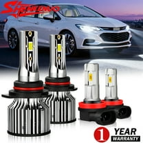 For Chevy Cruze(With Projector) 2016-2019 Headlights 9012 High/Low Beam Headlights and H11 LED Fog Light Bulbs 4pc