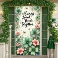 thumbnail image 3 of Floral Theme Memorial Banner Pink Butterfly Remembrance Display Green Flower Gold Star Sympathy Backdrop for Memorial Service Funeral Decoration Remembrance Ceremony, 3 of 9