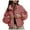 Red, variant on Women Winter Sherpa Fleece Jacket Long Sleeve Zip Up Checkered Fuzzy Cropped Coats Warm Outwear with Pockets Light Green, L