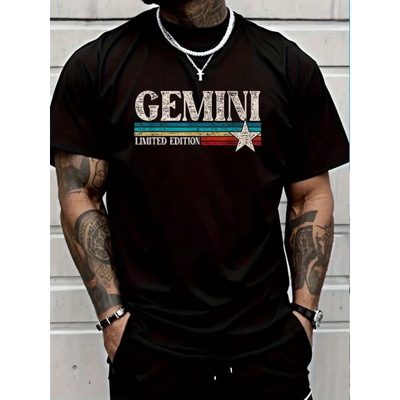 100% Cotton Gemini Zodiac Sign T-Shirt Casual Short Sleeve Shirt Women's Men Graphic Tee