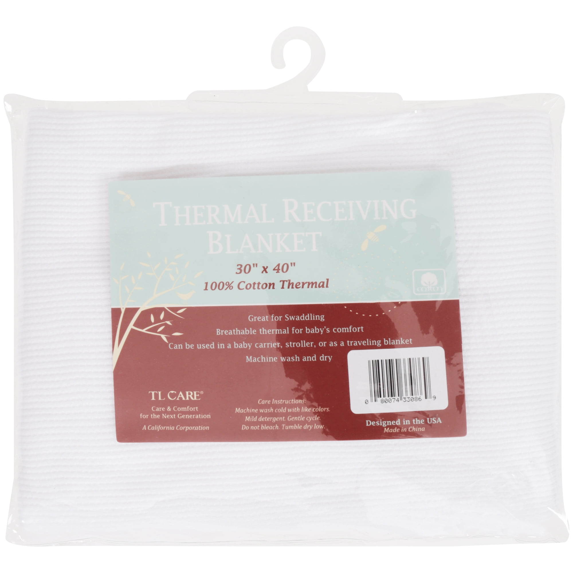 TL Care 100% Cotton Thermal Waffle Swaddle Blanket, Soft, Breathable & Stretchy, White, 30" x 40" for Boys and Girls, Perfect for Swaddling, Travel and Gifting