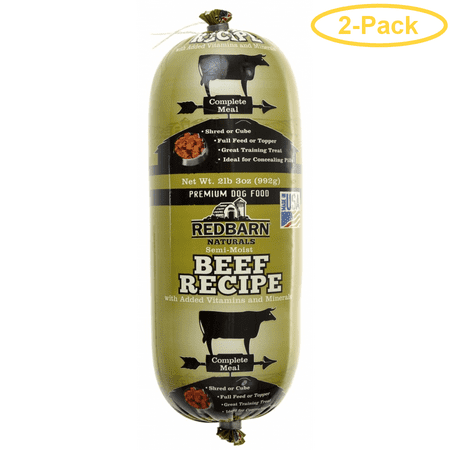 Redbarn Semi-Moist Beef Recipe Premium Dog Food Roll 2lb. 3 oz - Pack of
