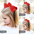 thumbnail image 2 of GIXUSIL 6 Pieces Boutique Grosgrain Ribbon Pinwheel (6inch ×2, 4inch ×2, 3inch ×2) Hair Bows Alligator Clips For Babies Toddlers Teens，Red, 2 of 7