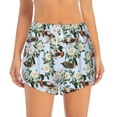 thumbnail image 2 of Susaid Mallard Ducks And Roses Print Women's High Waisted Running Shorts Quick Dry Athletic Gym Track Workout Shorts Zip Pocket-XX-Large, 2 of 7