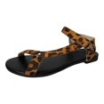 thumbnail image 2 of IUJSOY Flat Sandals for Women Leopard Print Fashion Beach Sandals Lightweight Casual Flats, 2 of 9
