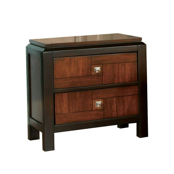 Benzara Patra Transitional Nightstand, Acacia & Walnut
