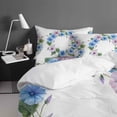 thumbnail image 4 of Spring Pastoral Twin Size Comforter Set, Blue Pink Watercolor Circle Flower Soft Bedding for All Seasons, 4 Pcs Bed Set with 1 Comforter (68"x86") ,1Sheet(66"x116"), 2 Pillowcases (19"x29"), 4 of 7