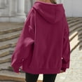 thumbnail image 4 of Resicozy Women's Drawstring Zip Up Cute Plain Hoodie Fall Jacket Oversized Casual Fashion Sweatshirts with Pockets Dark Purple S, 4 of 4