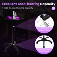 thumbnail image 4 of Beauty Salon Rolling Trolley Cart,Height Adjustable Aluminum Trolley Cart Hair Spa Equipment Tray on Wheels Black, 4 of 8