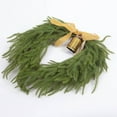 thumbnail image 6 of Christmas Wreath 15.75 Inch Artificial Pine Garland with Velvet Ribbon Bowtie and Rustic Vintage Bell for Front Door Holiday Indoor Outdoor Home Decor Xmas Holiday Door Decoration, 6 of 9