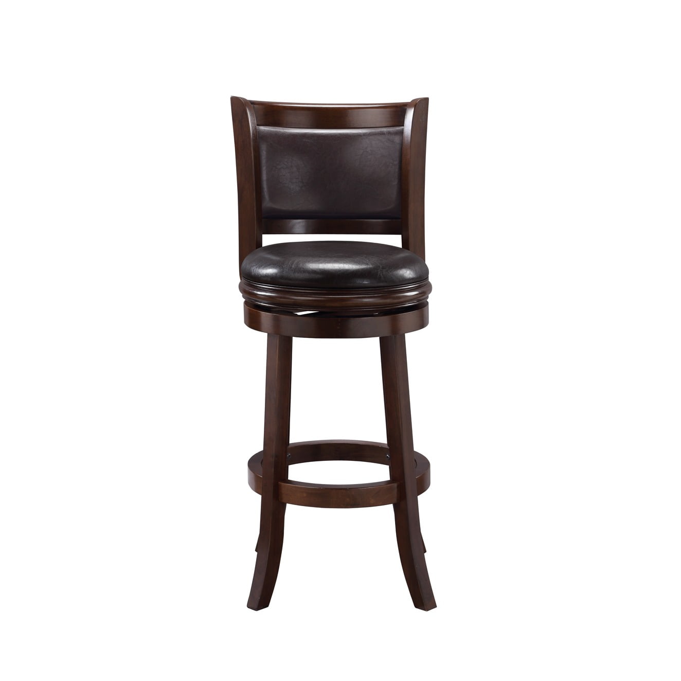 Boraam 29" Augusta Swivel Stool [Cappuccino with Dark Brown Faux Leather]