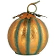 thumbnail image 2 of 13" Autumn Harvest Pumpkin Metal Decoration - Orange and Green, 2 of 8