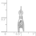 thumbnail image 4 of 14K White Gold Charm Pendant Themed 22.4 mm 5.5 Rock On Sign, 4 of 4