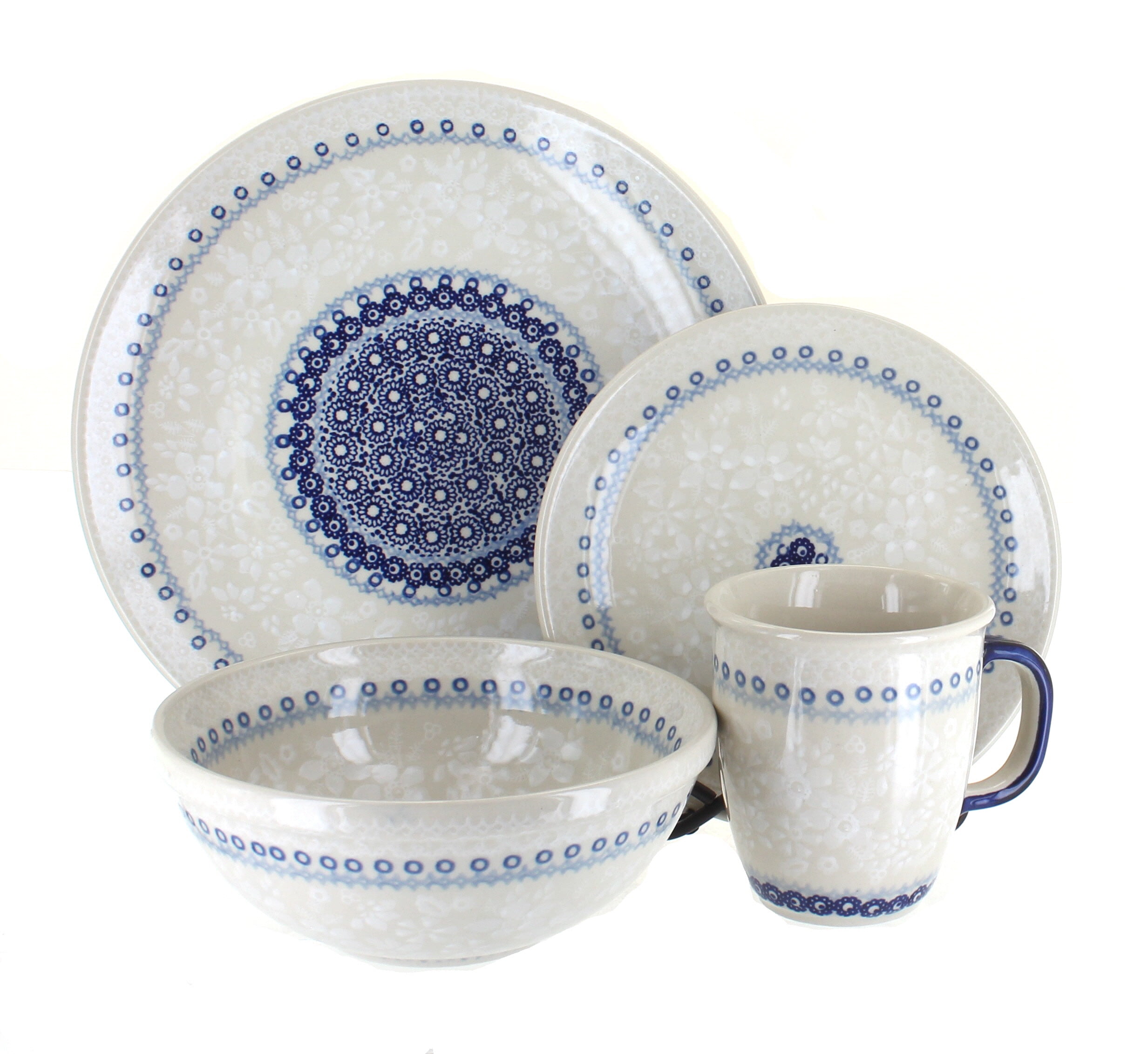 Polish Pottery Victoria 16 Piece Dinnerware Set