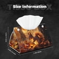 thumbnail image 2 of Tissue Box Cover, Autumn Squirrel Glowing Light Rectangular Leather Tissue Holder - Tissue Case Facial Paper Organizer for Bathroom, Vanity Countertop, Tabletop, Car, Napkin, 2 of 6